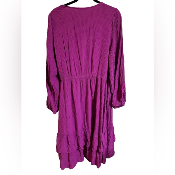 KNOX Rose Raspberry Verbena Long Sleeve
Wrap Dress 2X True Wrap Midi Length - Picture 3 of 4